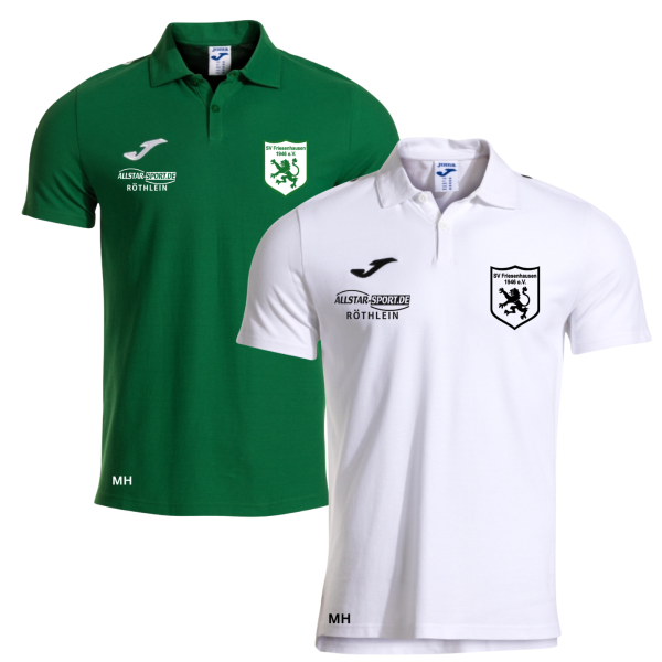 Herren Poloshirt - grün oder weiß mit Logos und Initialen