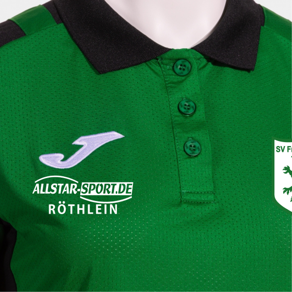 Damen Poloshirt - Grün-Schwarz mit Logos und Initialen