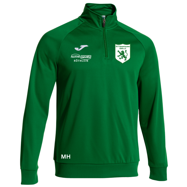 Sweatshirt grün Zipper mit Logos und Initialen