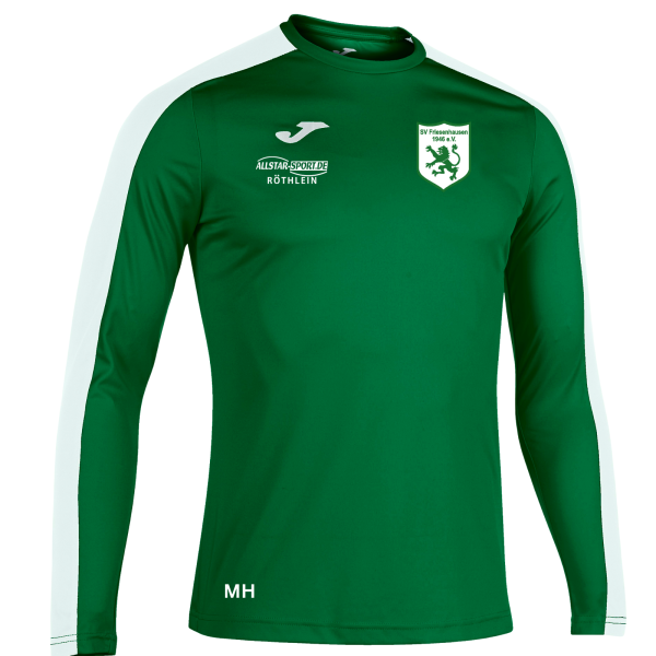 Trikot langarm grün/weiß mit Logo und Initialen