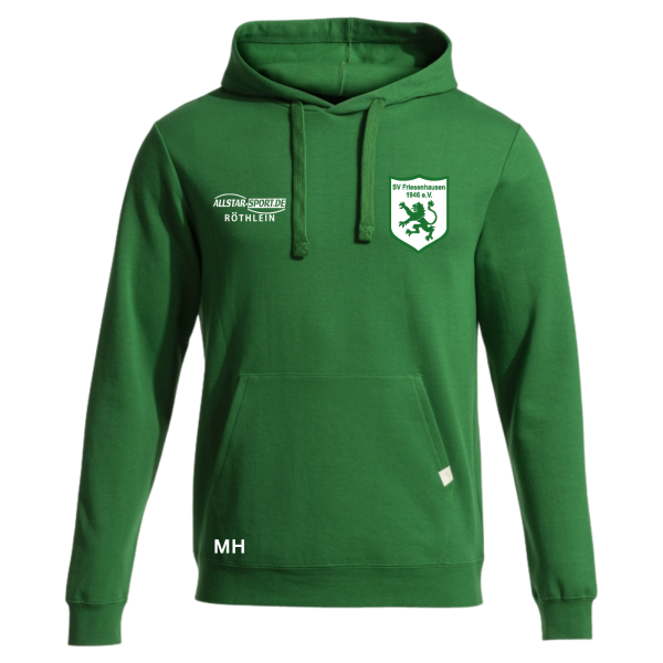 Sweatshirt mit Kapuze grün mit Logos und Initialen