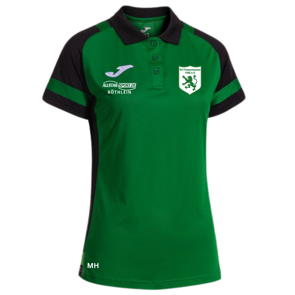 Damen Poloshirt - Grün-Schwarz mit Logos und Initialen